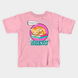 Talents Sleeping Cat Funny Kids T-Shirt